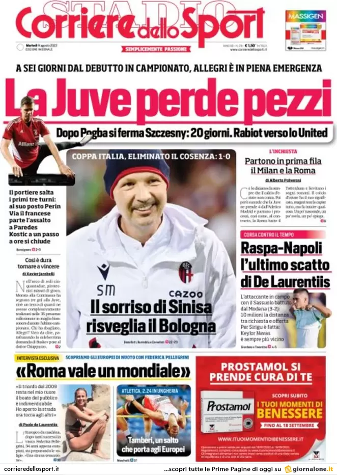 Prime pagine giornali 9 agosto 2022. La Flat Tax di Salvini costerebbe 80 mld