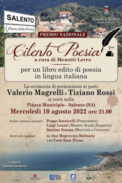 Torna Cilento Poesia di Menotti Lerro: Magrelli-Rossi vincono la VII edizione
