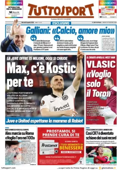 Prime pagine giornali 9 agosto 2022. La Flat Tax di Salvini costerebbe 80 mld