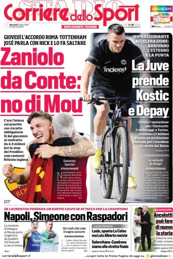 Prime pagine giornali 10 agosto 2022. Calenda: “Sì al terzo polo con Renzi”
