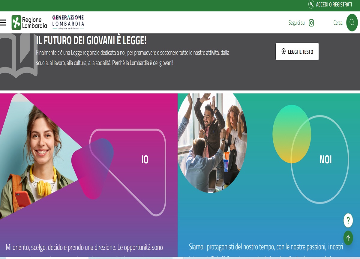 Regione Lombardia, online il nuovo sito interamente dedicato ai giovani Regione Lombardia, online il nuovo sito interamente dedicato ai giovani