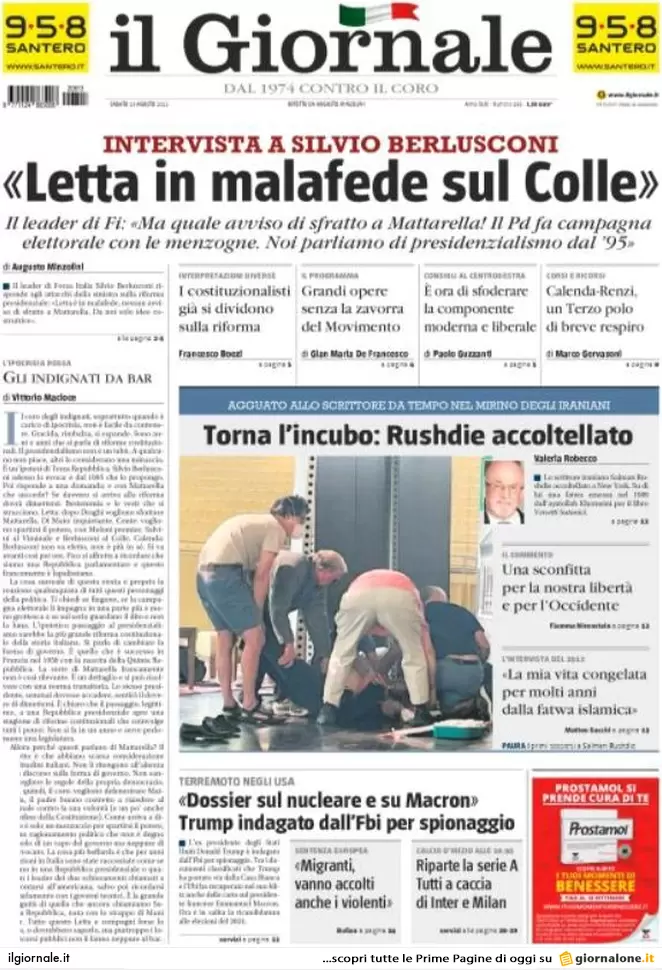Prime pagine giornali 13 agosto 2022. Il presidenzialismo agita il voto