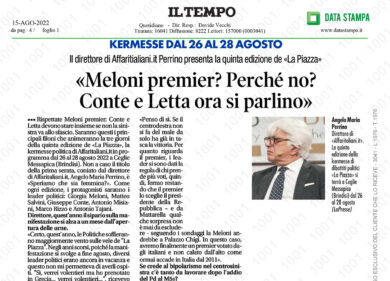 La Piazza fa rumore su Il Tempo: l’evento di Affari scalda la politica