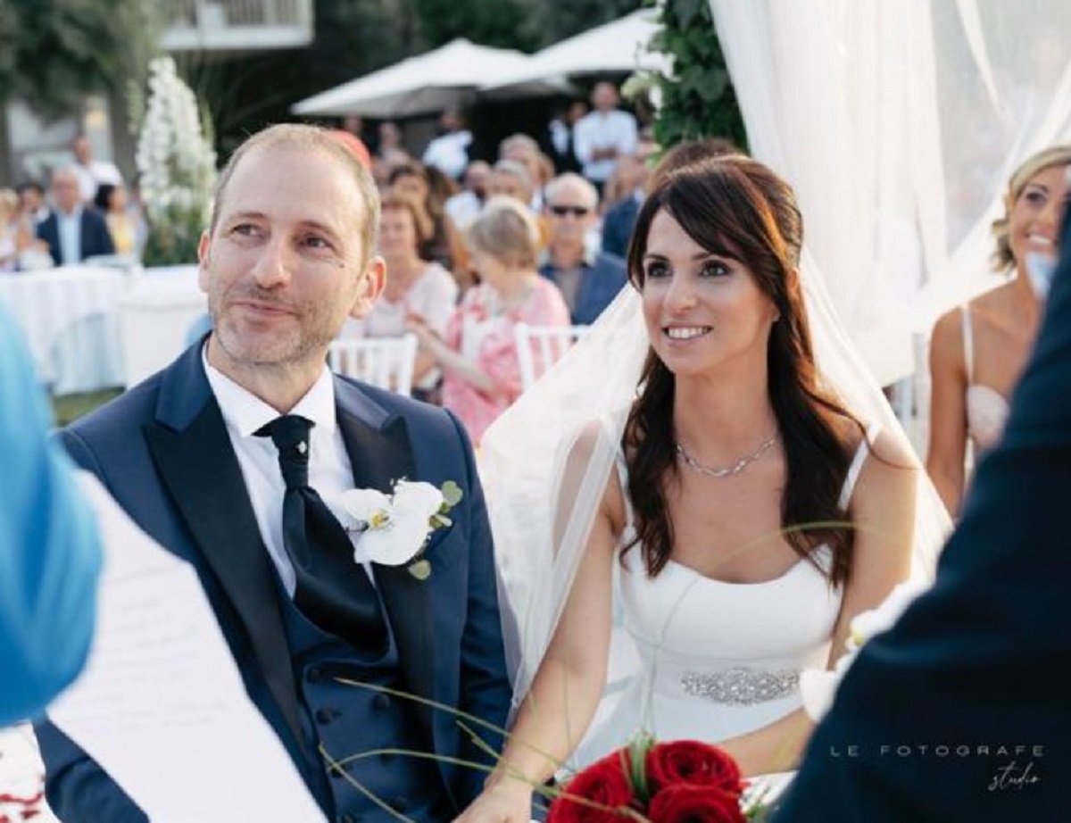 Enrica sabatini, lady Rousseau e Davide Casaleggio “ieri sposi”