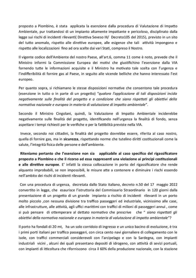 I cittadini di Piombino bocciano il rigassificatore: “Non è sicuro”
