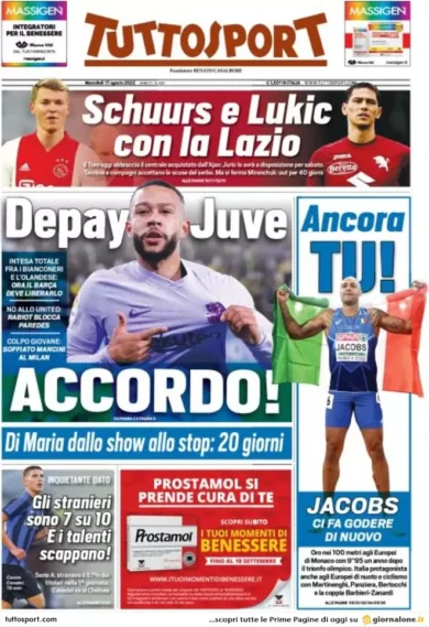Prime pagine giornali 17 agosto 2022. Conte: lavorare meno, 36 ore per tutti
