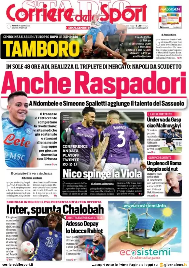Prime pagine giornali 19 agosto 2022. Il ricatto russo agita il voto in Italia