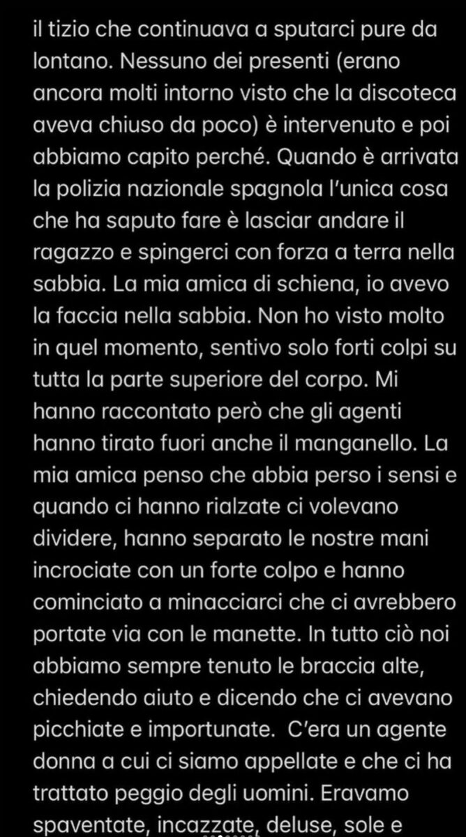 Ragazze picchiate dalla polizia a Valencia: la denuncia su Instagram