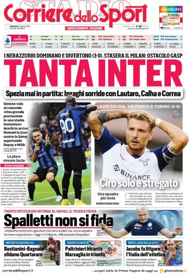 Prime pagine giornali 21 agosto 2022. Silenzio della Chiesa e bollette record