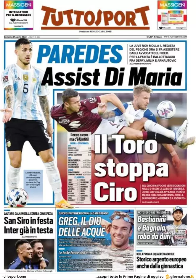 Prime pagine giornali 21 agosto 2022. Silenzio della Chiesa e bollette record