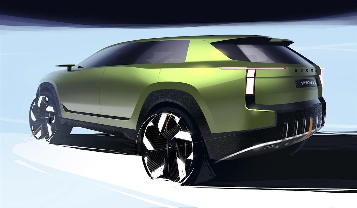ŠKODA Vison 7S primi teaser degli esterni