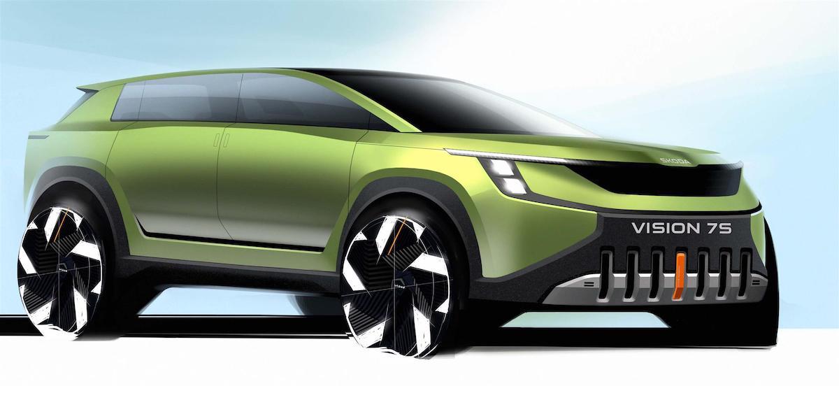 ŠKODA Vison 7S primi teaser degli esterni