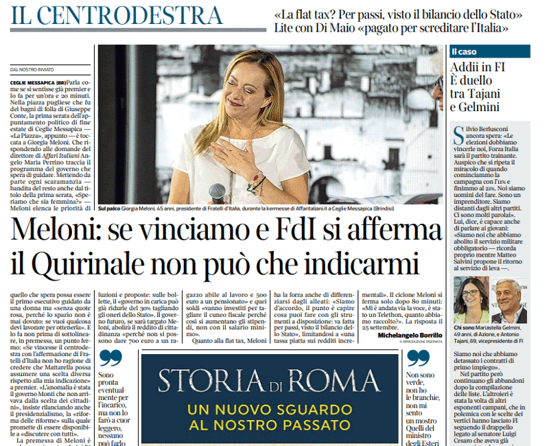 La Piazza fa rumore: Meloni e Tajani, tutti guardano alla kermesse di Affari