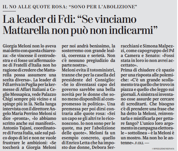 La Piazza fa rumore: Meloni e Tajani, tutti guardano alla kermesse di Affari