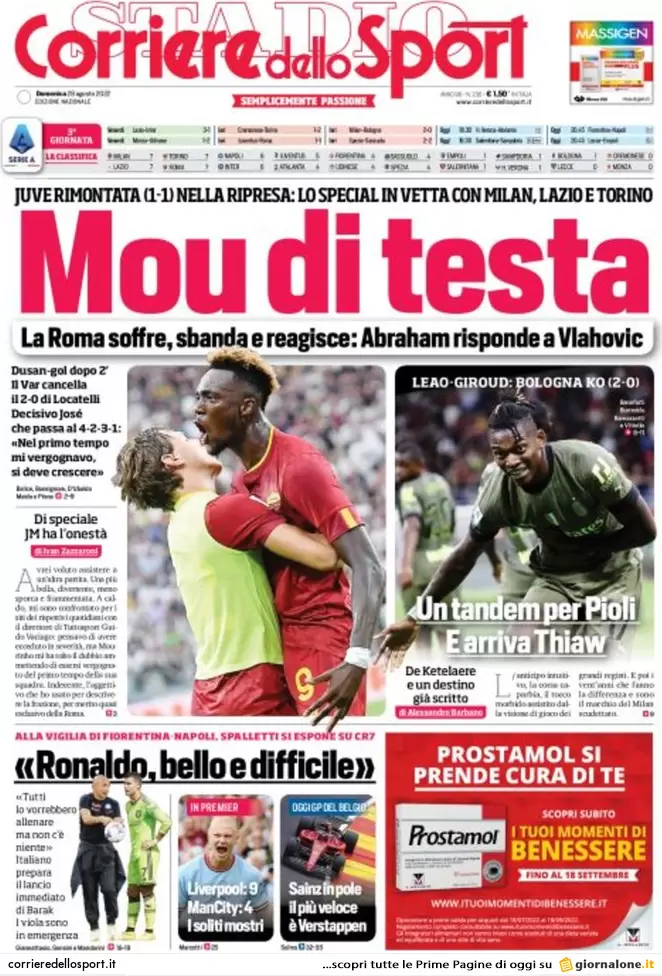Prime pagine giornali 28 agosto 2022. Stangata record sul gas e partiti divisi