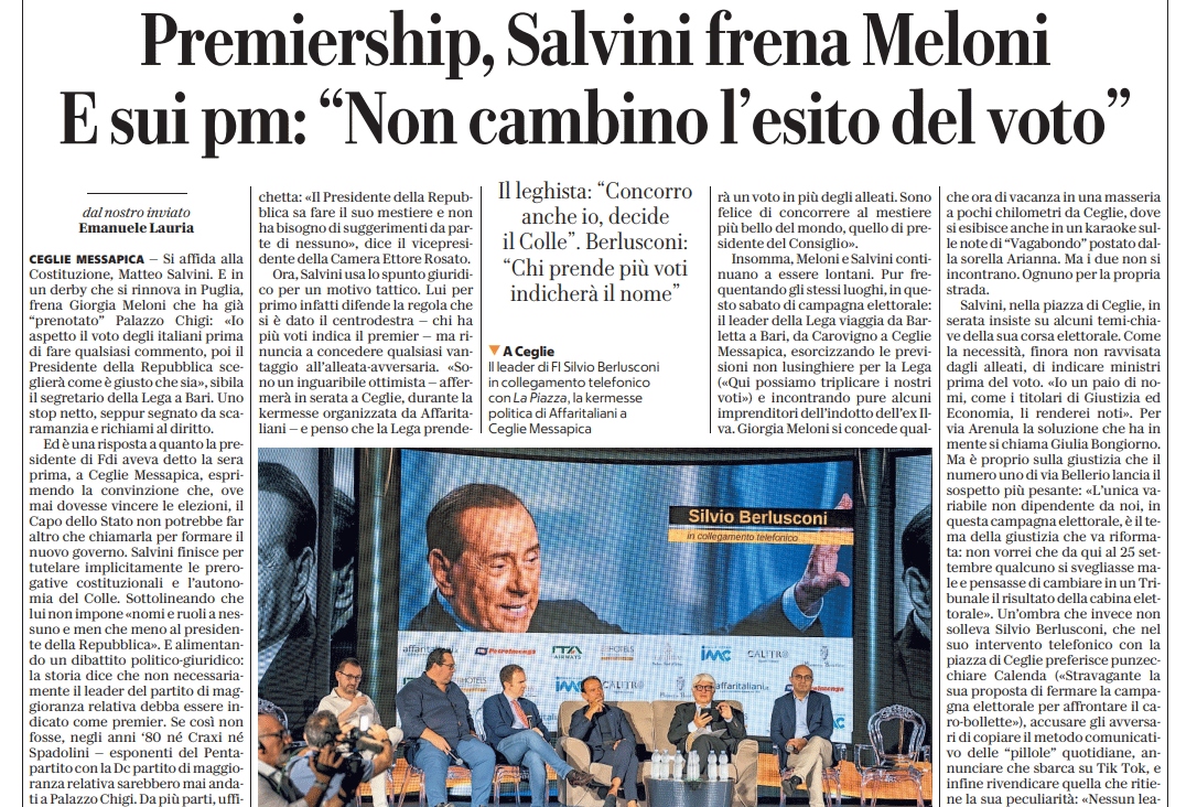 Galleria foto 'La Piazza continua a far rumore: Salvini e Berlusconi, le anteprime di Affari' - foto 1