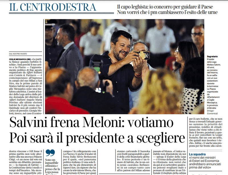 La Piazza continua a far rumore: Salvini e Berlusconi, le anteprime di Affari