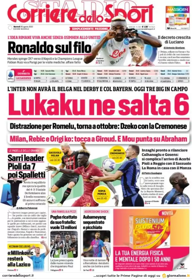 Prime pagine giornali 30 agosto 2022. Gas, adesso suona anche l’eurosveglia