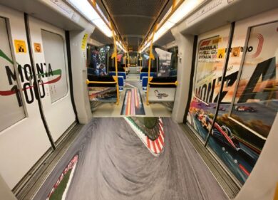 Cento anni del Gp di Monza: treno celebrativo della metropolitana