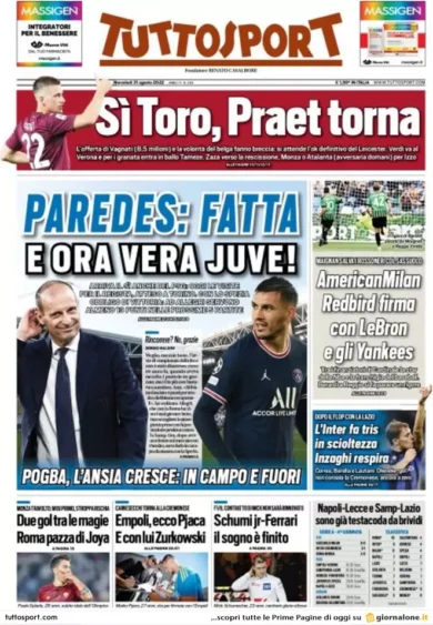 Prime pagine giornali 31 agosto 2022. Elezioni, Conte ha agganciato Salvini