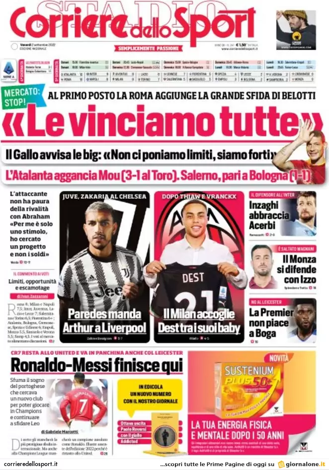 Prime pagine giornali 2 settembre 2022. Crisi, latte più caro della benzina