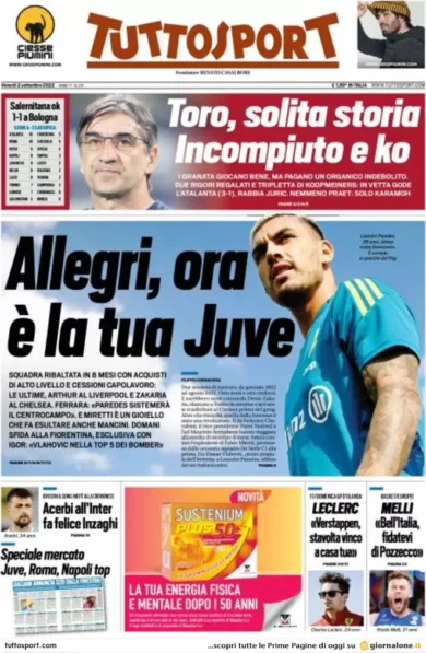 Prime pagine giornali 2 settembre 2022. Crisi, latte più caro della benzina