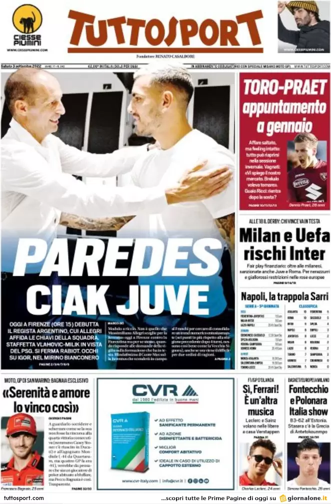 Prime pagine giornali 3 settembre 2022. Gas tra barricate e impianti fantasma