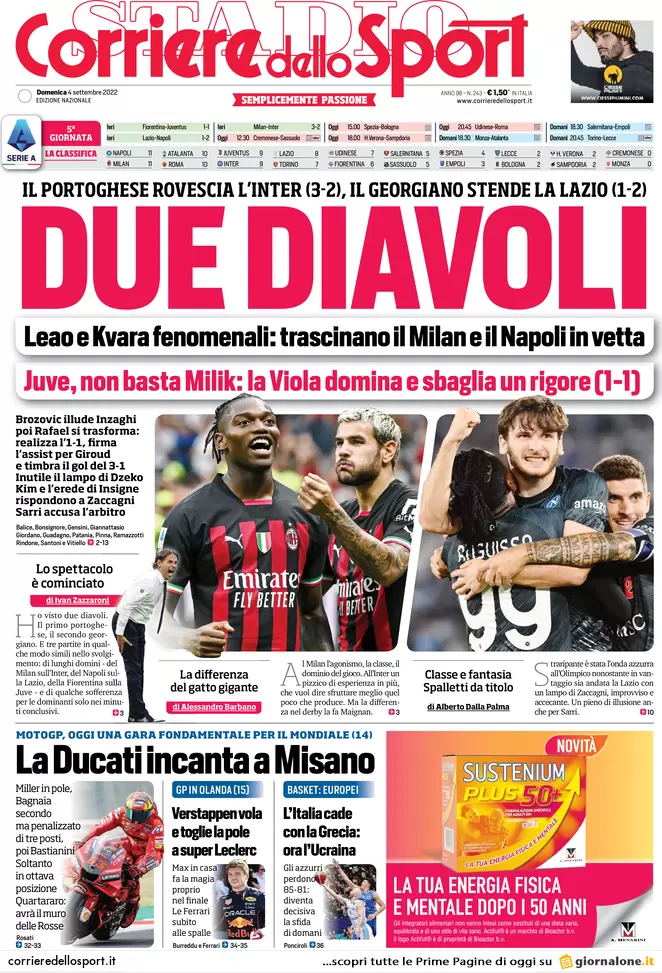 Prime pagine giornali 4 settembre 2022. Gas, bolletta monstre da 100 miliardi