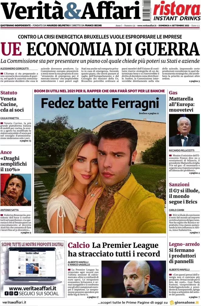 Prime pagine giornali economici 4 settembre. Sanità, 7 emergenze dimenticate
