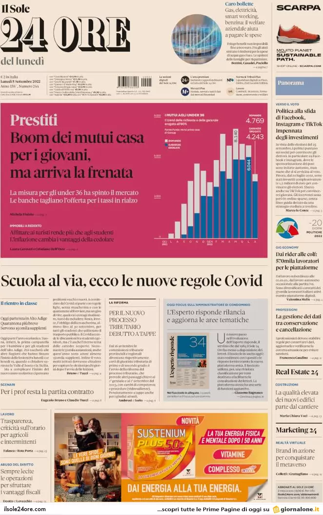 Prime pagine giornali 5 settembre 2022. Russia, Salvini resta solo: scintille Prime pagine giornali 5 settembre 2022. Russia, Salvini resta solo: scintille