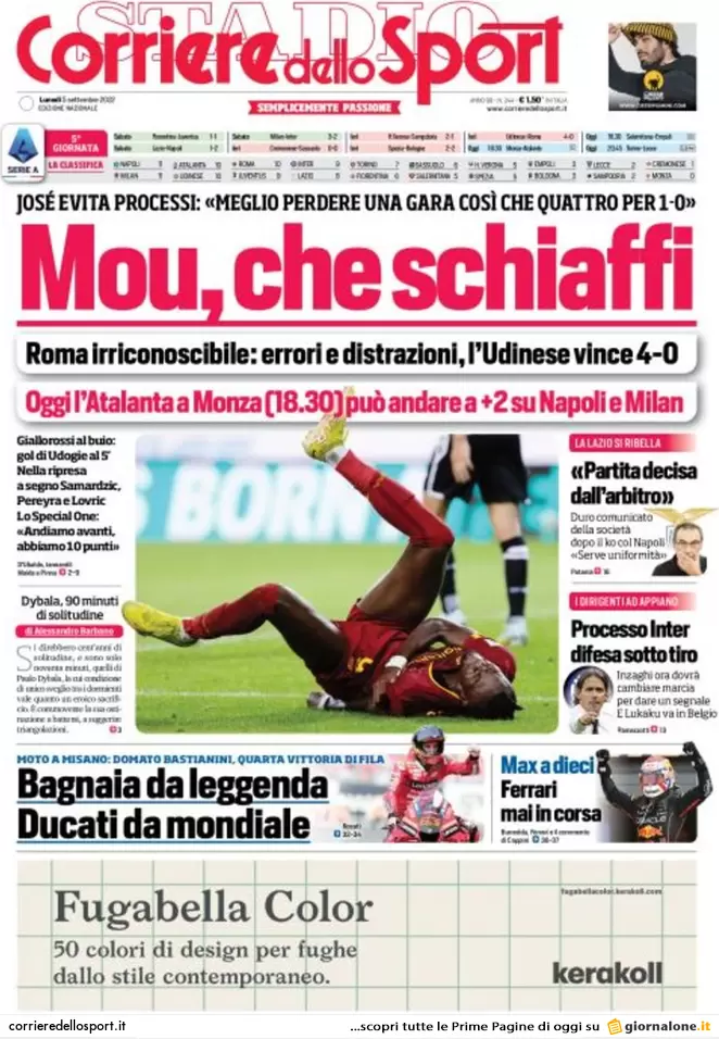 Prime pagine giornali 5 settembre 2022. Russia, Salvini resta solo: scintille Prime pagine giornali 5 settembre 2022. Russia, Salvini resta solo: scintille