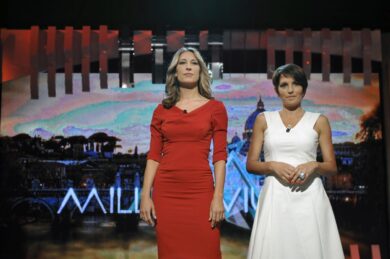 In Onda: Luca Telese distratto dallo “spacco sexy” di Marianna Aprile – FOTO