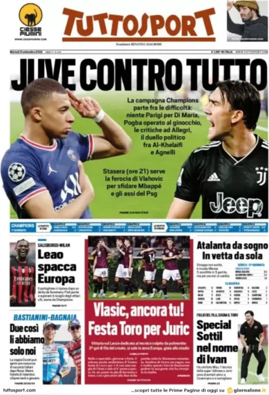Prime pagine giornali 6 settembre 2022. Gas, Putin ci ha fregati: il ricatto