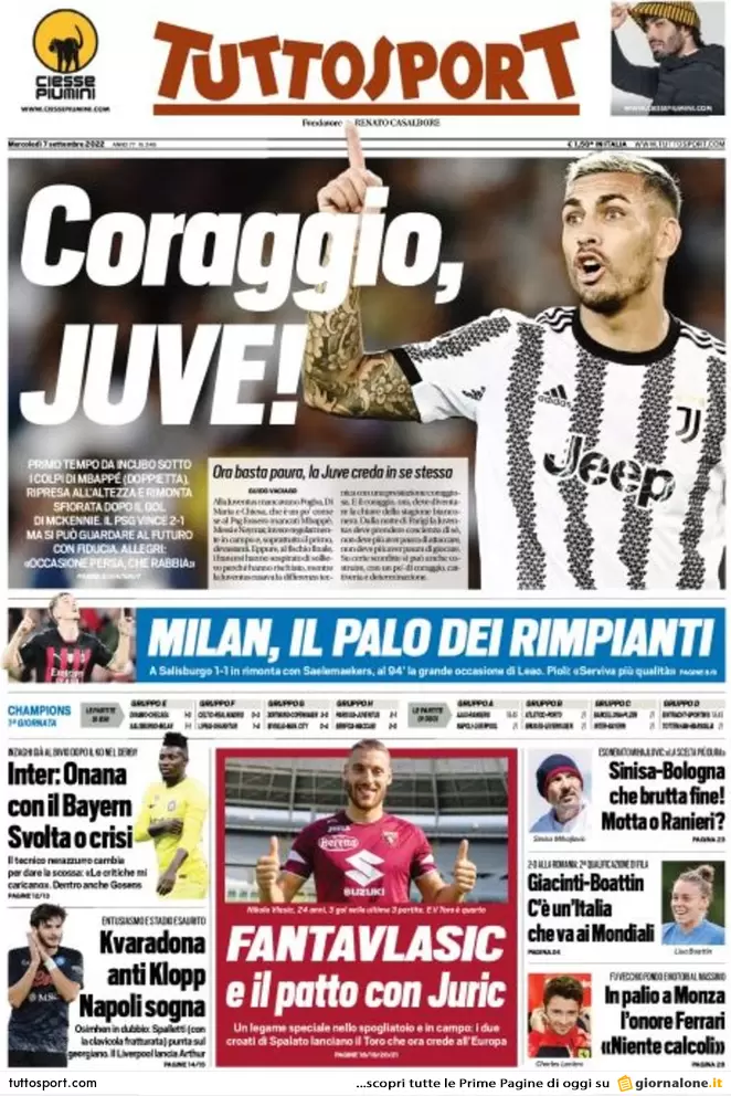 Prime pagine giornali 7 settembre 2022. Il piano Cingolani sul gas: congelate Prime pagine giornali 7 settembre 2022. Il piano Cingolani sul gas: congelate