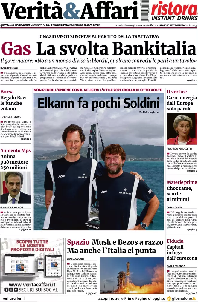 Prime pagine giornali economici 10 settembre. Stop a Google Analytics 3