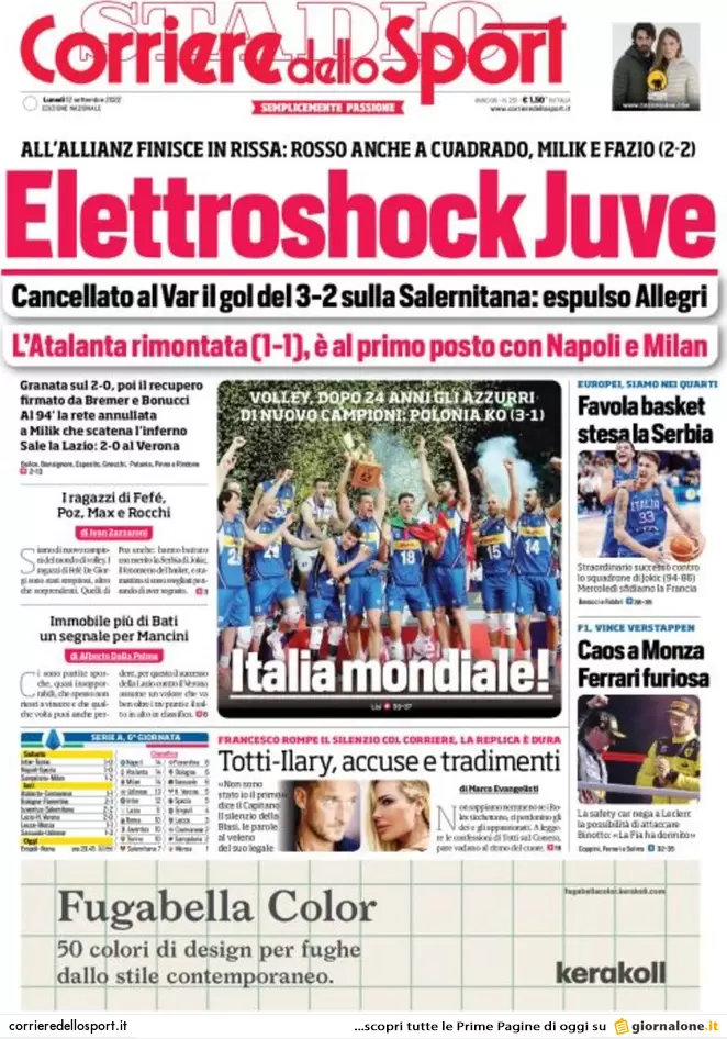 Prime pagine giornali 12 settembre 2022. Meloni all’Ue: “Finita la pacchia” Prime pagine giornali 12 settembre 2022. Meloni all’Ue: “Finita la pacchia”