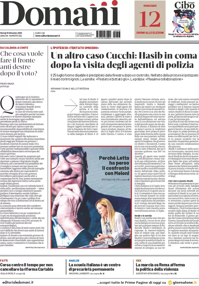 Prime pagine giornali 13 settembre 2022. L’Ue vuole spegnerci tutte le luci
