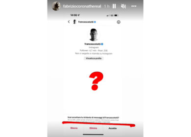 Dopo il messaggio di totti, disattivato il profilo di Fabrizio Corona