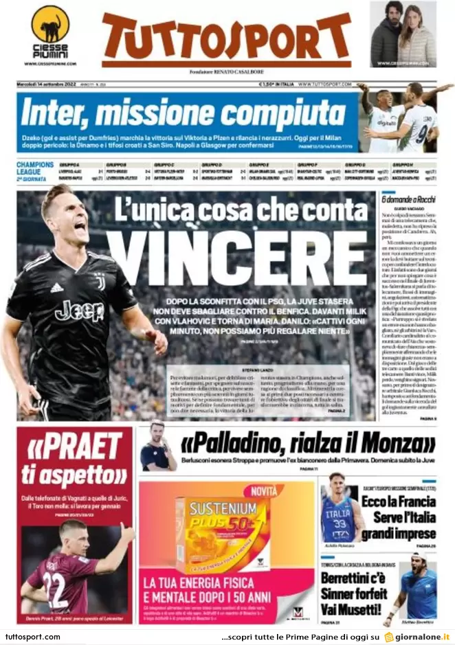 Prime pagine giornali 14 settembre 2022. Ue, no tetto del gas: rischi enormi Prime pagine giornali 14 settembre 2022. Ue, no tetto del gas: rischi enormi
