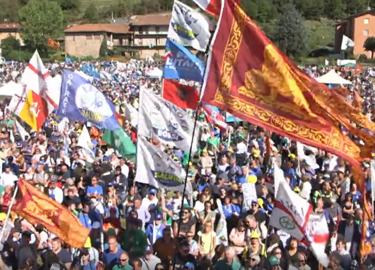 Pontida 2022: pienone per Salvini e la Lega a una settimana dal voto. Video