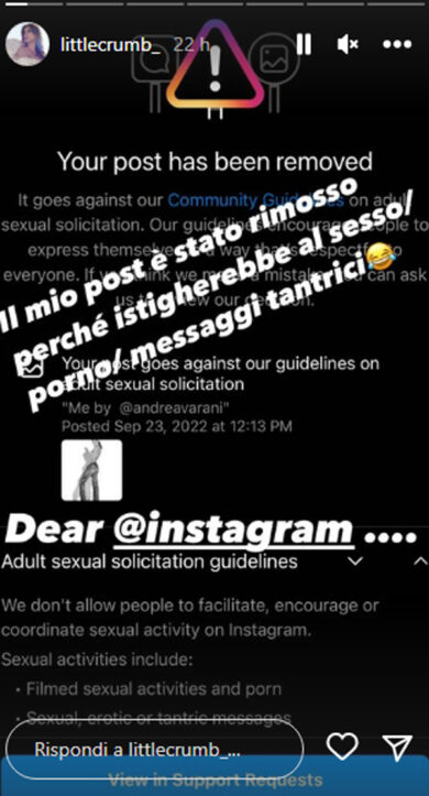 Canalis senza reggiseno: Instagram rimuove la foto. “Me l’ha bannata”