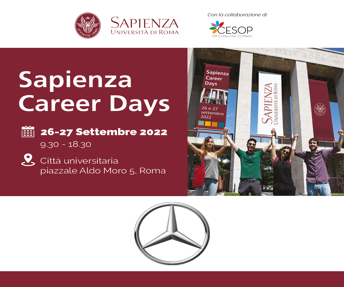 Mercedes Italia protagonista al primo Career Day dell’Università La Sapienza Mercedes Italia protagonista al primo Career Day dell’Università La Sapienza