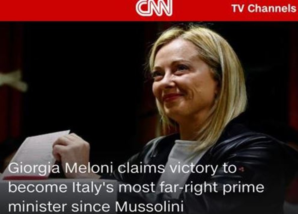 Elezioni 2022, Meloni Premier “la più a destra da Mussolini”, secondo la CNN Elezioni 2022, Meloni Premier “la più a destra da Mussolini”, secondo la CNN