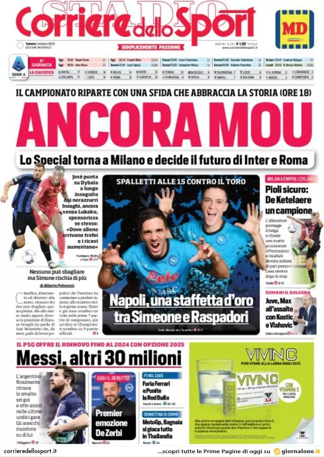 Prime pagine giornali 1 ottobre 2022. Annessioni russe e gas bruciano l’Ue