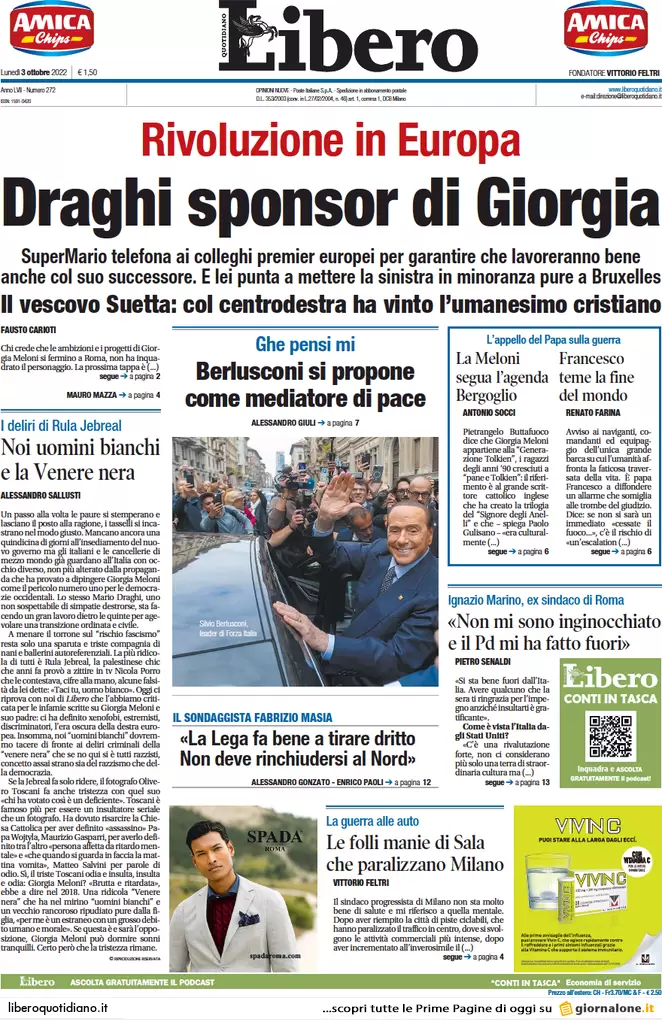 Prime pagine giornali 3 ottobre 2022. Caro bollette, fuga dal lavoro da casa