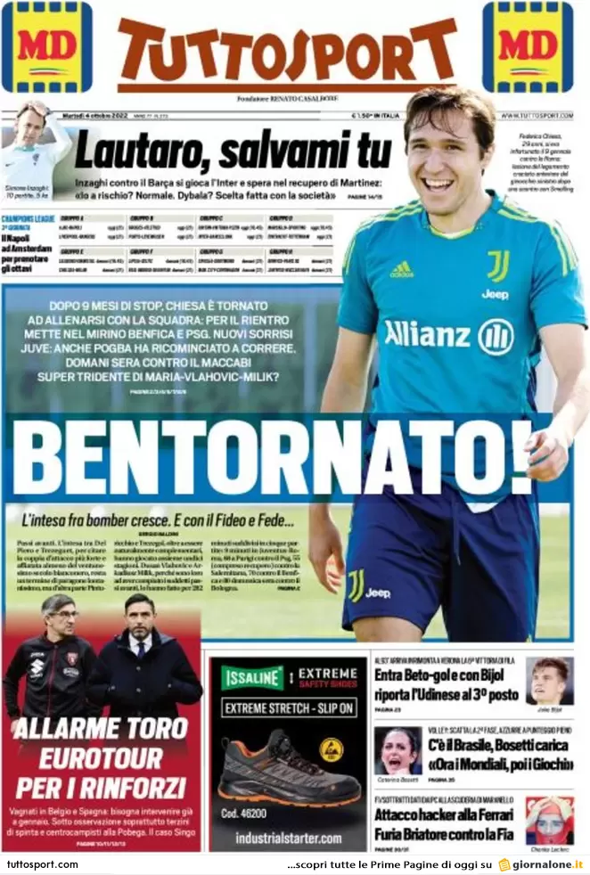 Prime pagine giornali 4 ottobre 2022. Draghi vara il quinto riarmo di Kiev Prime pagine giornali 4 ottobre 2022. Draghi vara il quinto riarmo di Kiev