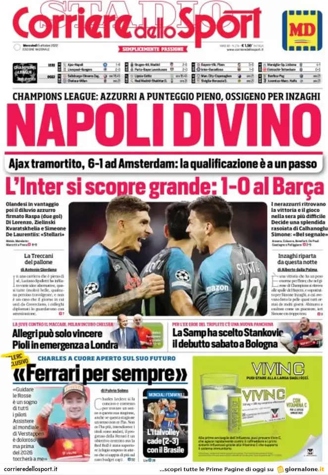 Prime pagine giornali 5 ottobre 2022. Crisi, Germania blocca 20mld di aiuti Ue
