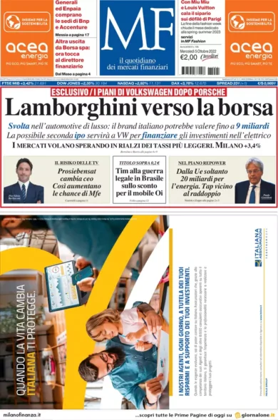Prime pagine giornali economici 5 ottobre. Borsa, parte il rally da recessione