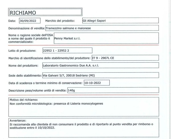 Richiamo Tramezzini Antichi Sapori Richiamo Tramezzini Antichi Sapori
