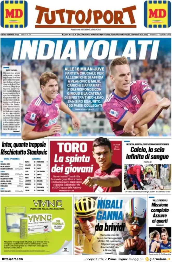 Prime pagine giornali 8 ottobre 2022. Lite Italia-Parigi. Kiev: Biden negozia?